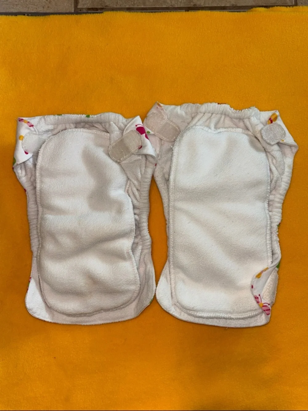 Imagine Cloth Diapers All In One’s White Butterfly Print Covers EUC Baby Sz SM